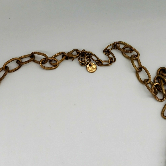 Women's Navy and Beaded Wood Long Statement Necklace - Picture 4 of 6